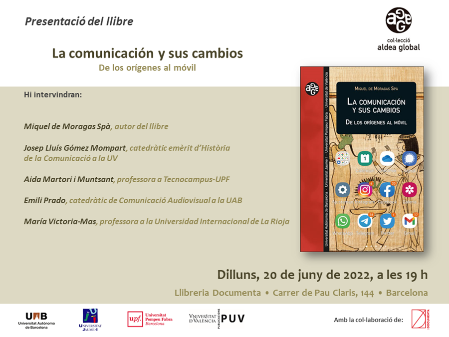 Presentem «La comunicación y sus cambios» de Miquel de Moragas Spà - 