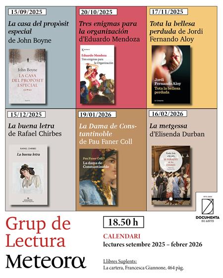 Club de lectura Meteora (setembre 2025 – febrer 2026) | 