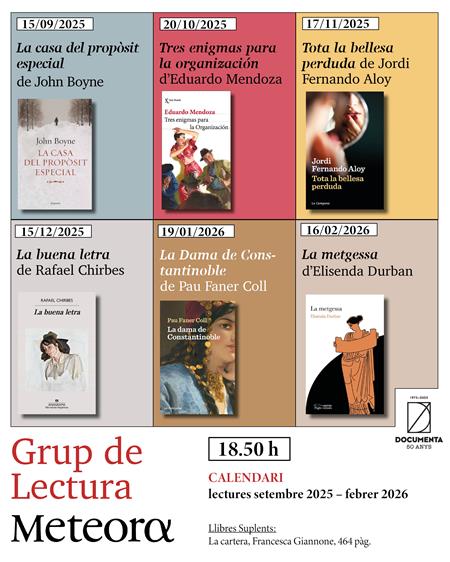 Club de lectura Meteora (setembre 2025 – febrer 2026) | 
