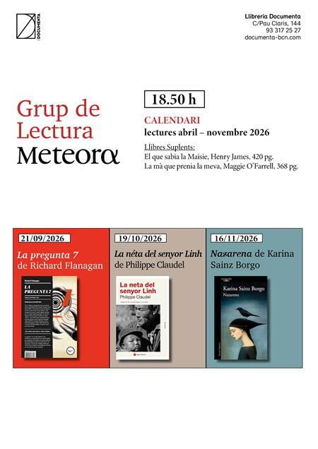 Club de lectura Meteora (octubre-desembre 2026) | 