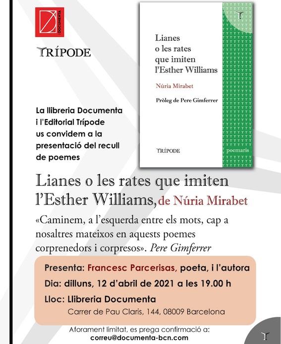 Presentem «Lianes o les rates que imiten l'Esther Williams» de Núria Mirabet - 