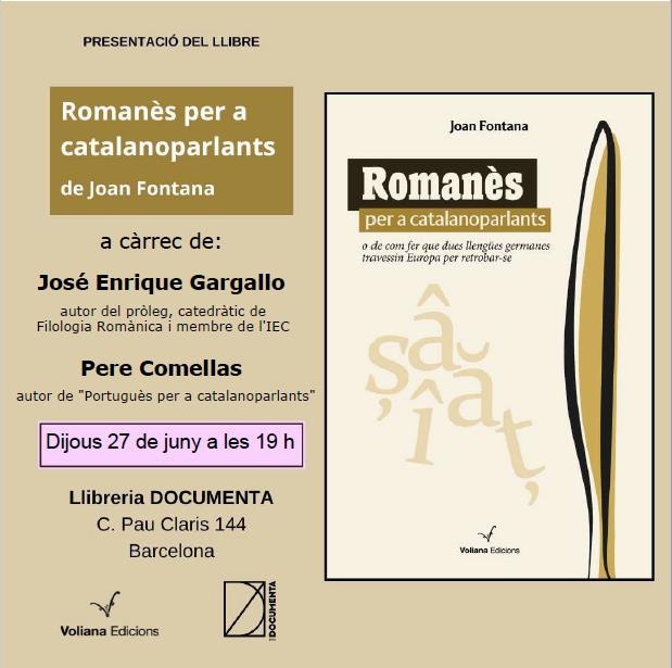 Presentació «Romanès per a catalanoparlants» de Joan Fontana - 