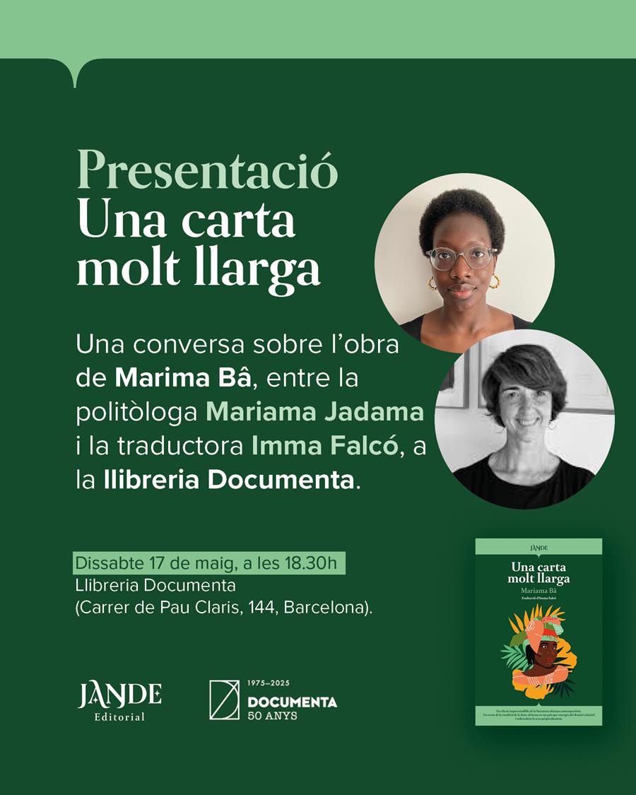 Presentació «Una carta molt llarga», de Mariama Bâ - 
