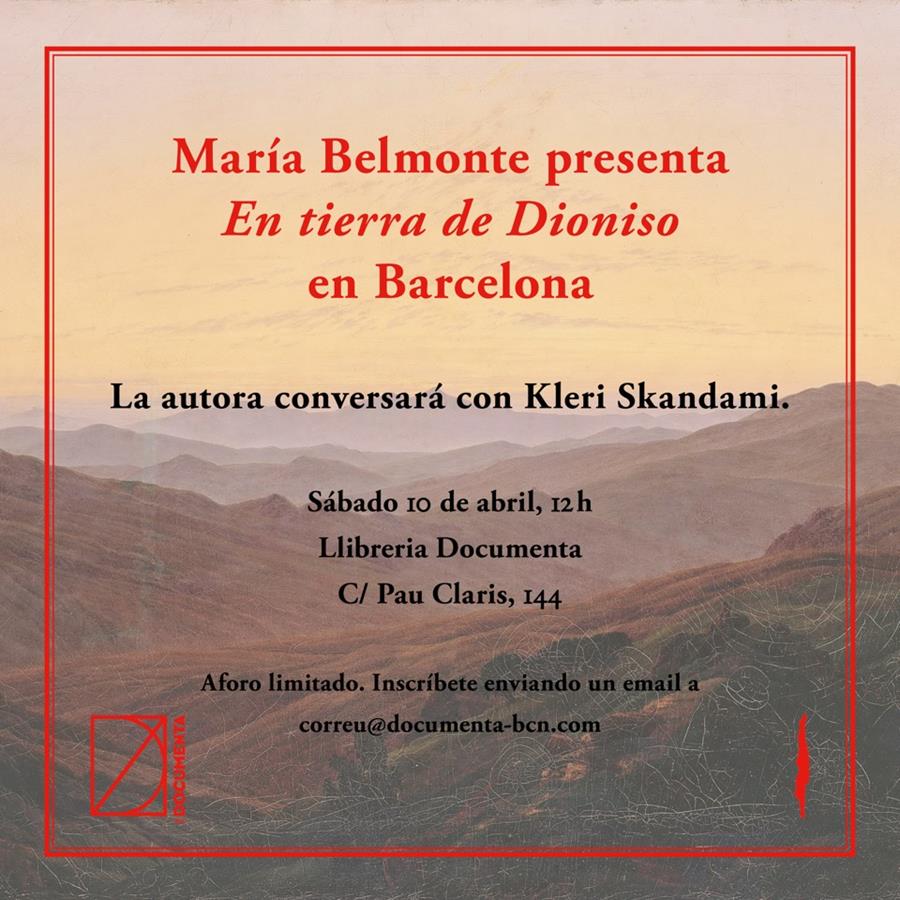Presentem «En tierra de Dioniso» de María Belmonte - 