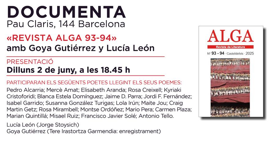 Presentació «Revista Alga 93-94» amb Goya Gutiérrez y Lucía León - 