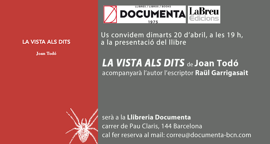 Presentem «La vista als dits» de Joan Todó - 
