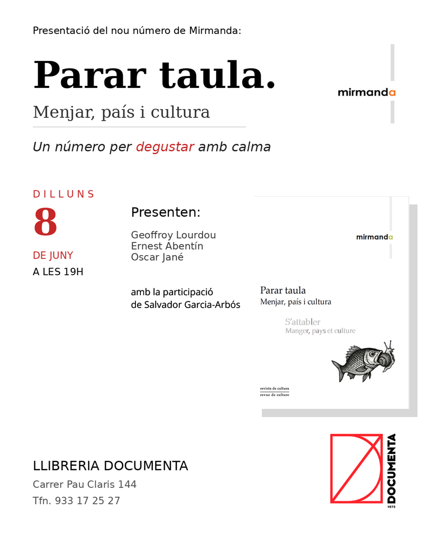 Presentació «Parar taula. Menjar, país i cultura» - 