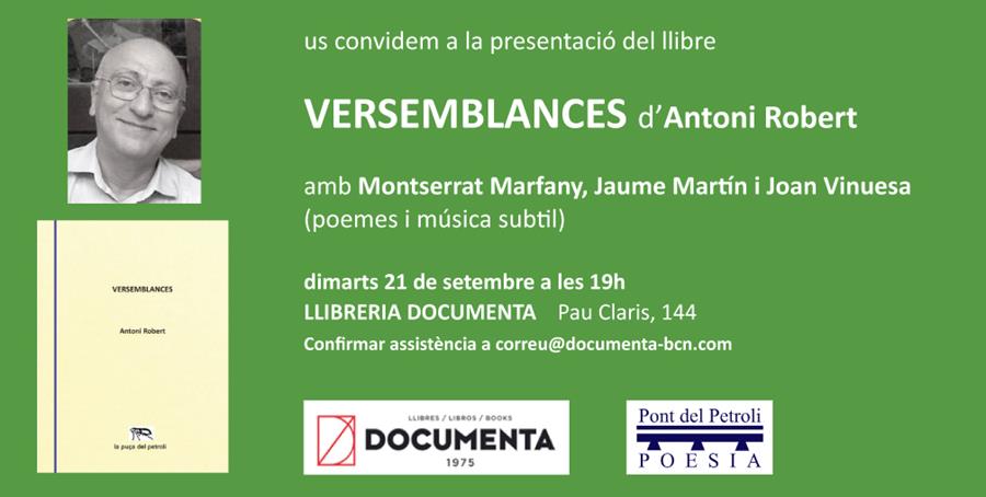 Presentem «Versemblances» d'Antoni Robert - 