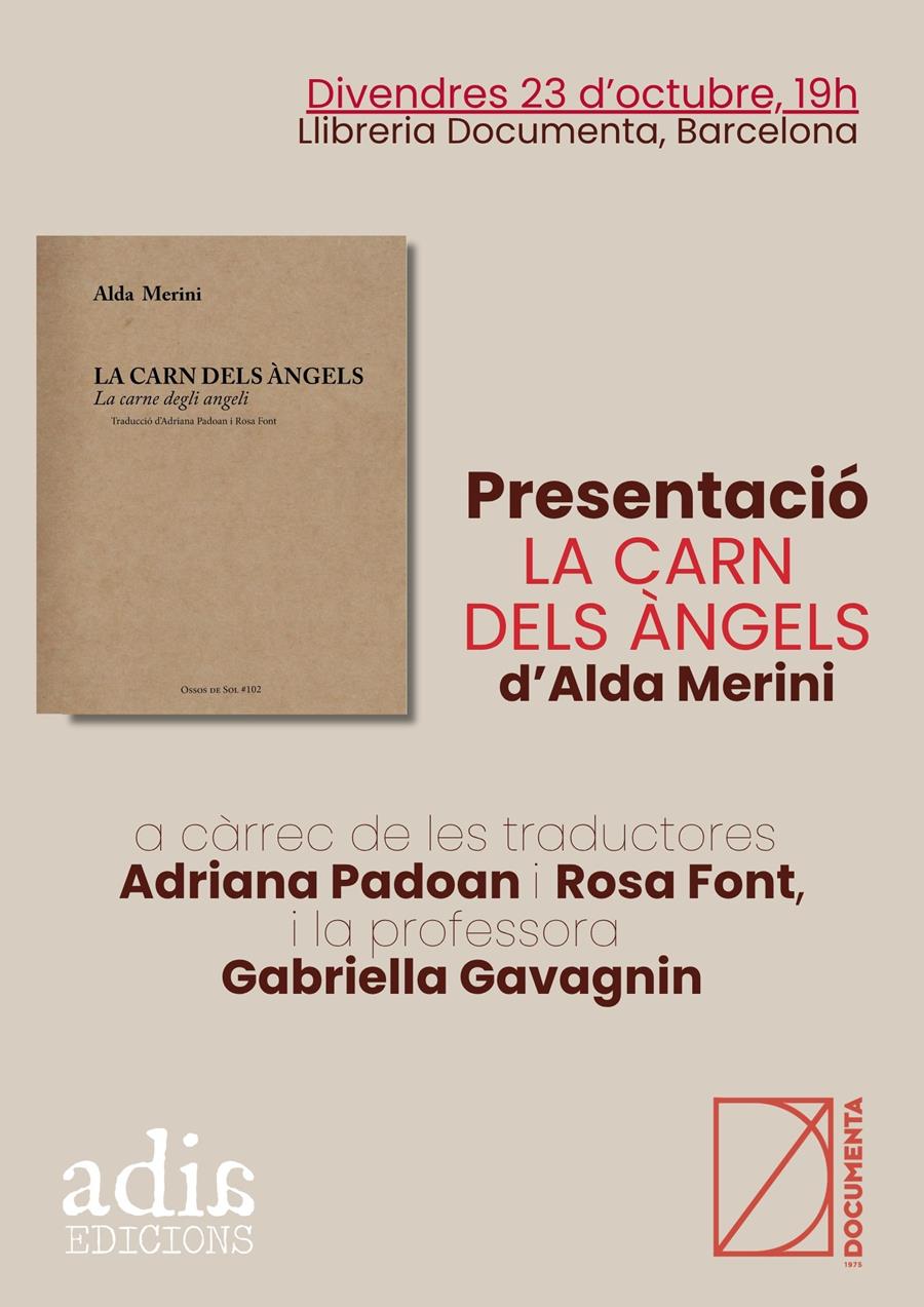 Presentació «La carn dels àngels» d'Alda Merini - 