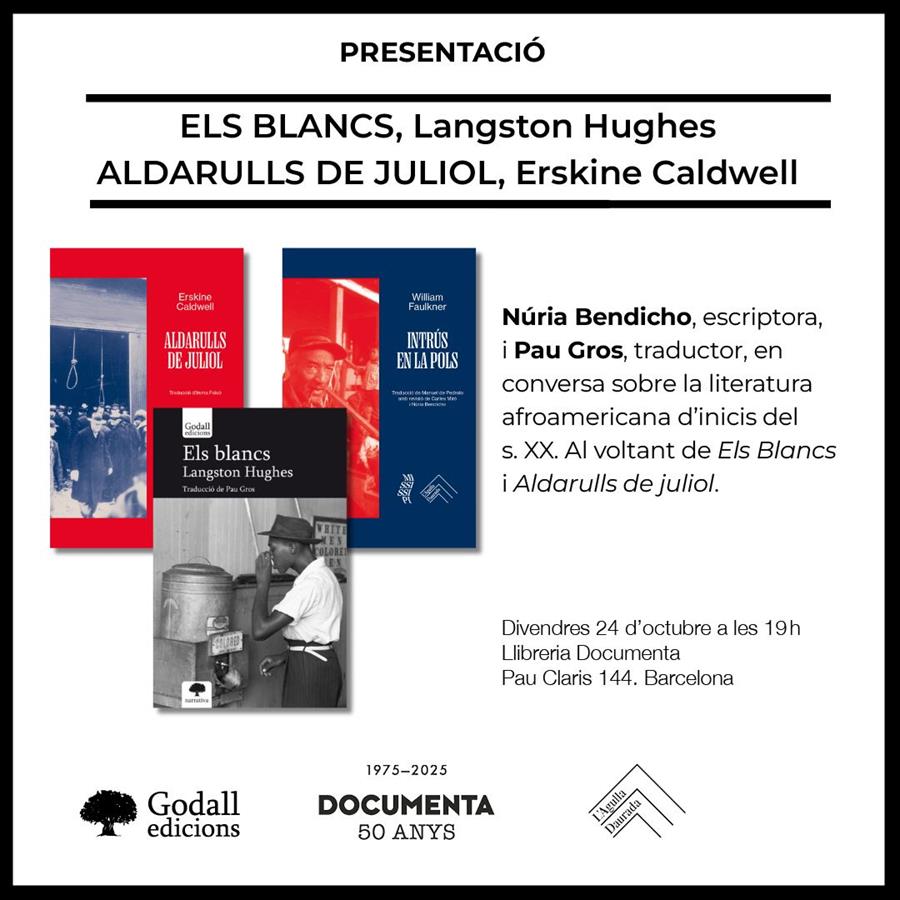Presentació «Els blancs» de Langston Hughes i «Aldarulls de juliol» d’Erskine Caldwell - 