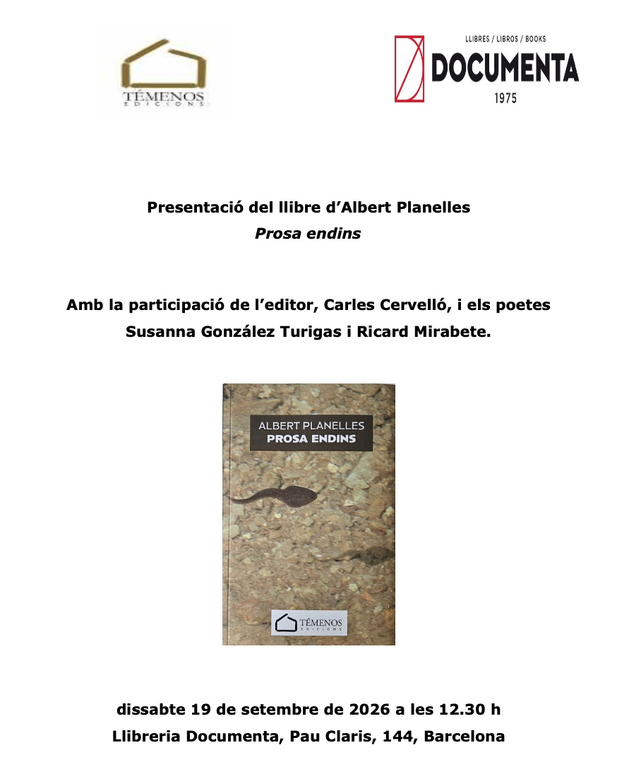Presentació «Prosa endins» d'Albert Planelles  - 