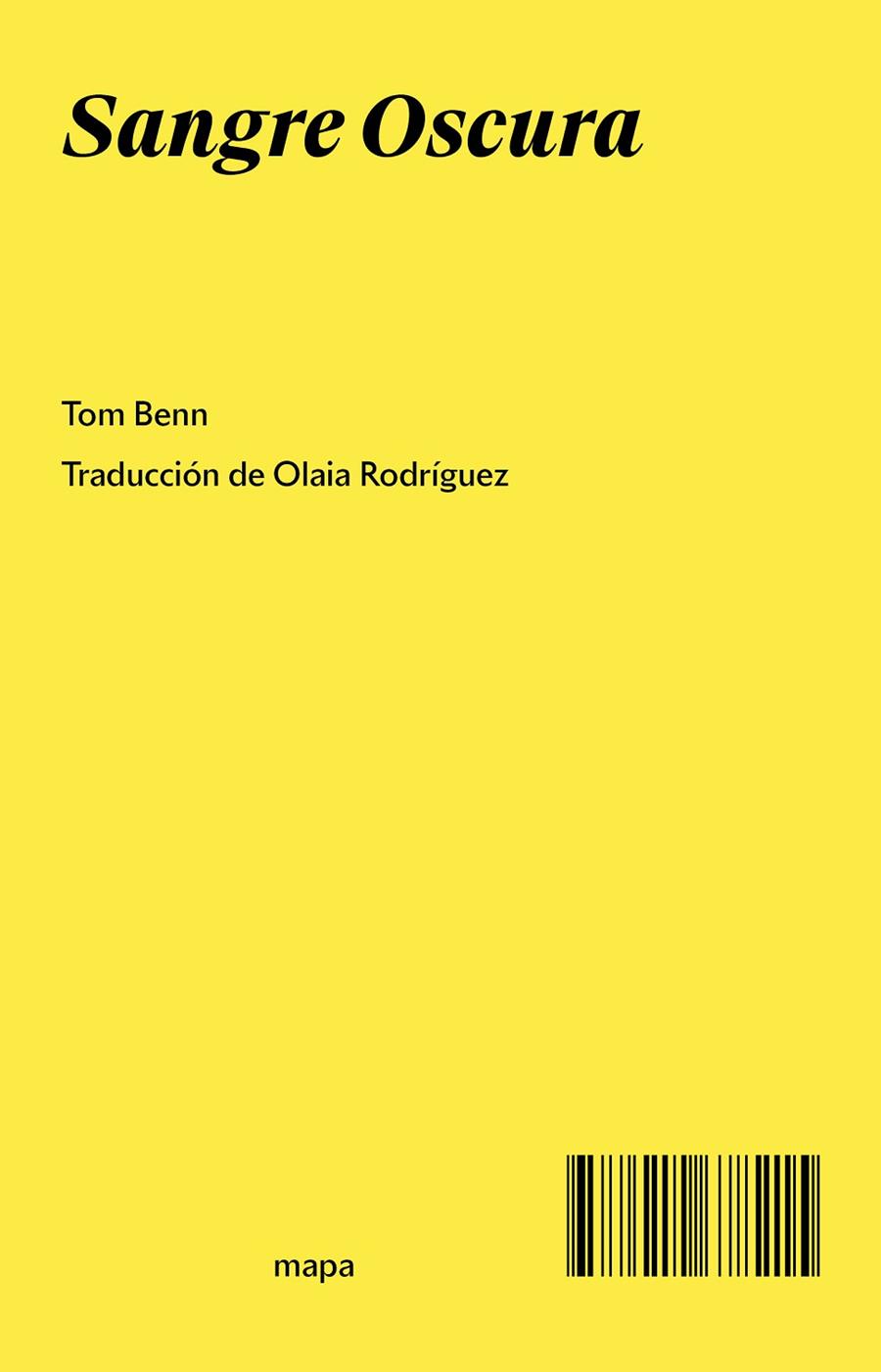 SANGRE OSCURA | 9788412678215 | BENN, TOM