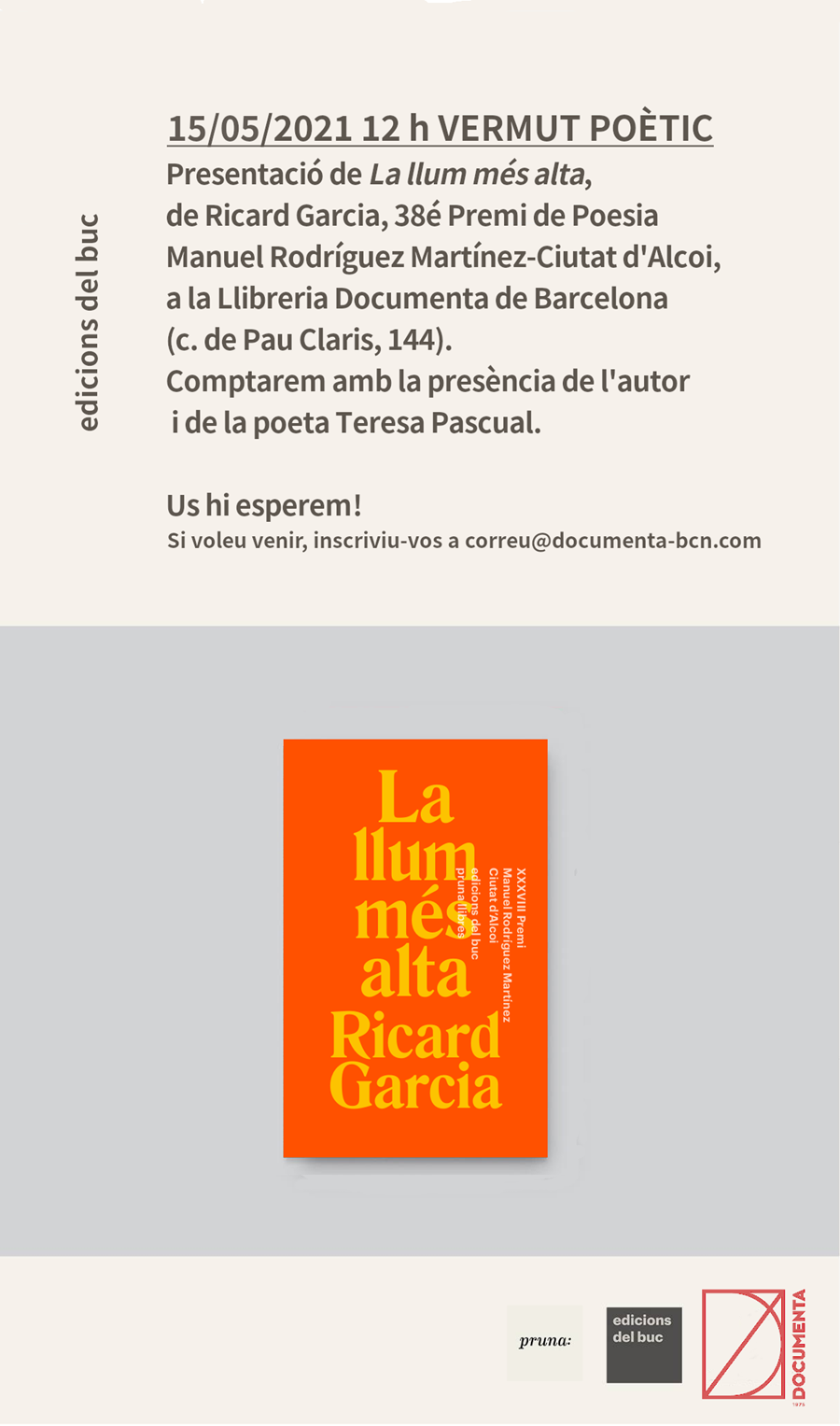 Vermut Poètic, presentem «La llum més alta» de Ricard Garcia - 