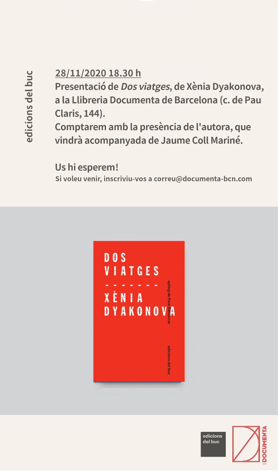 Presentem i llegim "Dos viatges" de Xènia Dyakonova - 