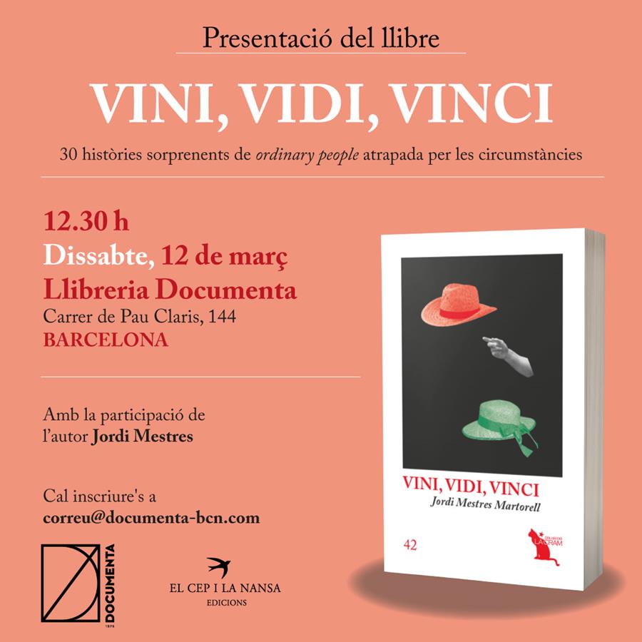 Presentem «Vini, vidi, vinci» de Jordi Mestres - 
