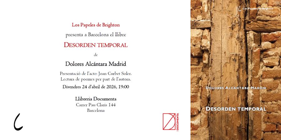 CANCEL·LAT Presentació «Desorden temporal» de Dolores Alcántara Madrid  - 