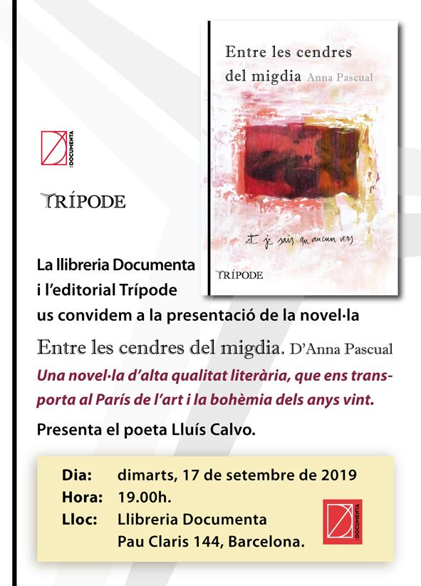Presentem Entre les cendres del migdia d'Anna Pascual - 
