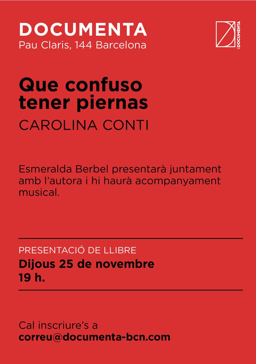 Presentem «Que confuso tener piernas» de Carolina Conti - 