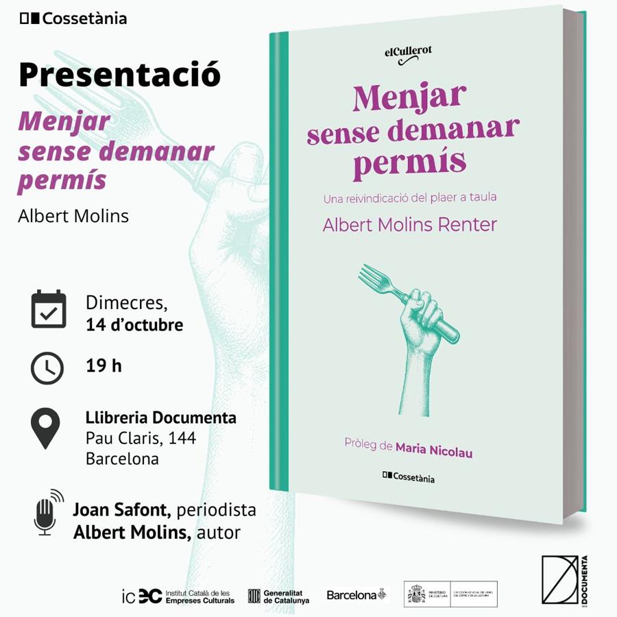 Presentació «Menjar sense demanar permís», d'Albert Molins Renter  - 