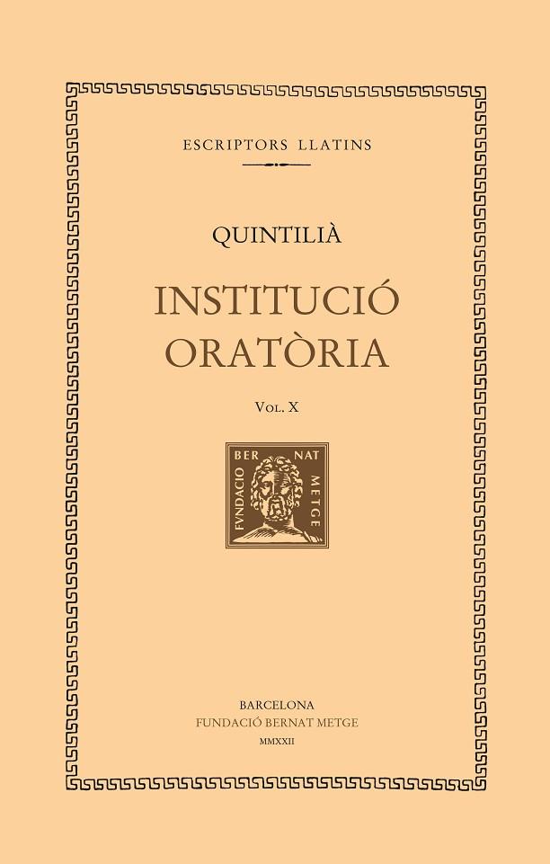 INSTITUCIÓ ORATÒRIA (VOL. X). LLIBRE XI | 9788498593990 | QUINTILIÀ