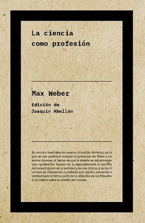 LA CIENCIA COMO PROFESIÓN (NE) | 9788417893729 | WEBER, MAX
