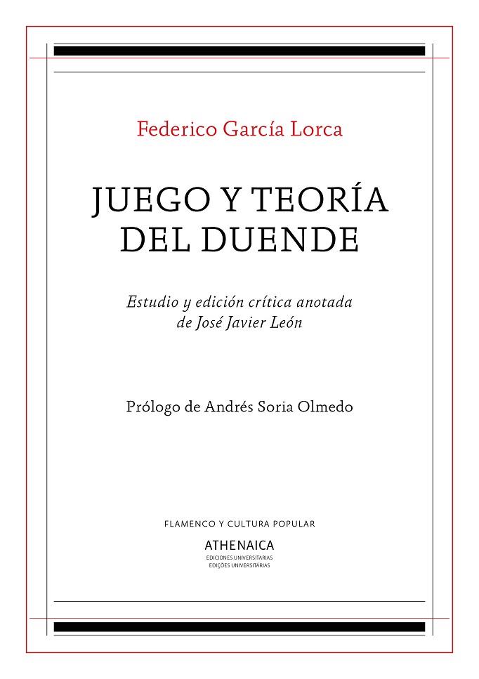 JUEGO Y TEORÍA DEL DUENDE | 9788417325435 | GARCÍA LORCA, FEDERICO