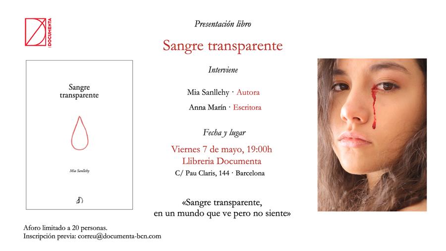 Presentem «Sangre transparente» de Mia Sanllehy - 