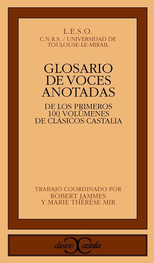 GLOSARIO DE VOCES ANOTADAS | 9788470396663 | JAMMES/MIR