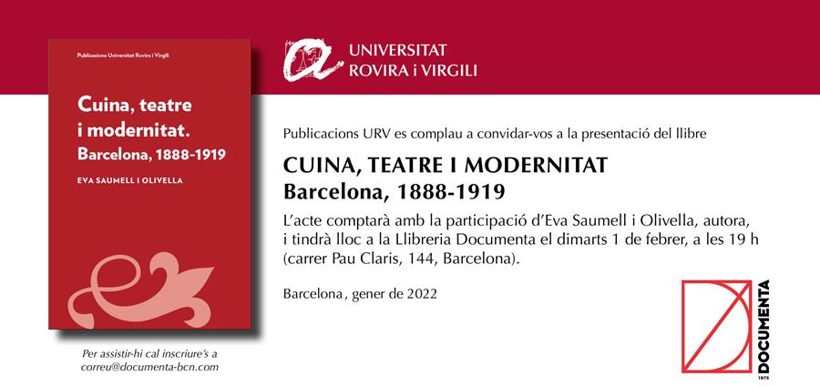 Presentem «Cuina, teatre i modernitat» d'Eva Saumell i Olivella - 