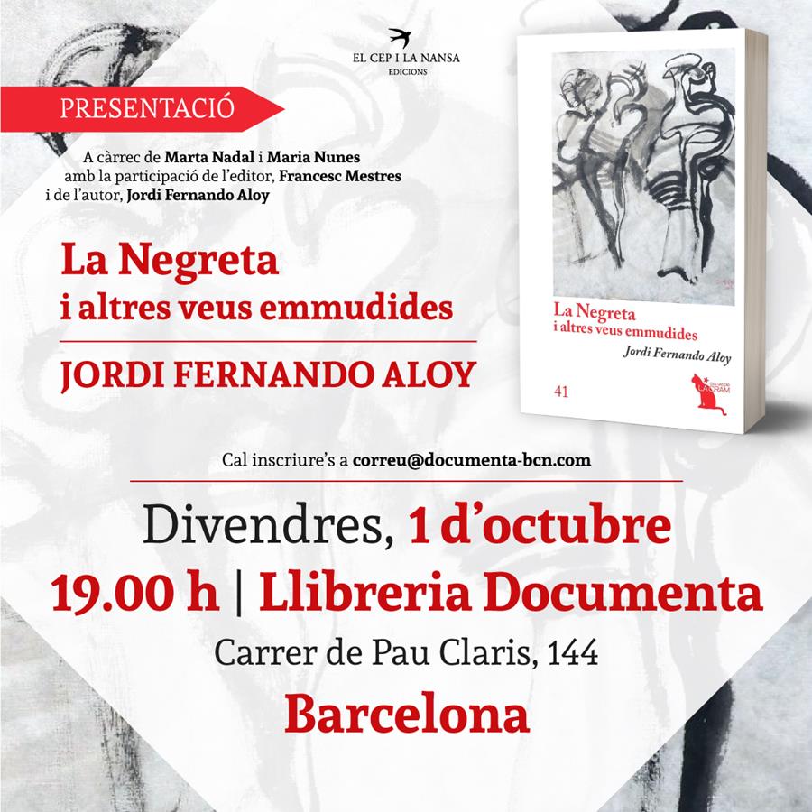 Presentem «La Negreta i altres veus emmudides» de Jordi Fernando Aloy - 