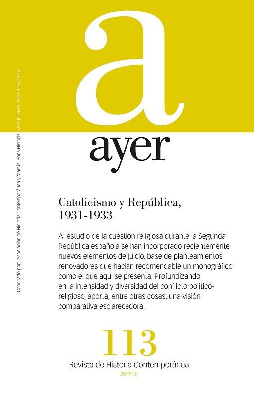 CATOLICISMO Y REPÚBLICA, 1931-1933 | 9788416662708 | MARCOS DEL OLMO, MARÍA CONCEPCIÓN