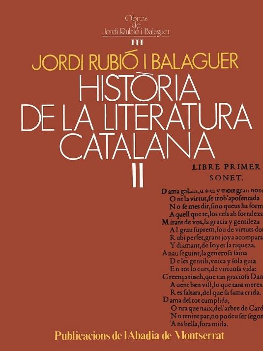 HISTÒRIA DE LA LITERATURA CATALANA II | 9788472027206 | RUBIÓ I BALAGUER, JORDI