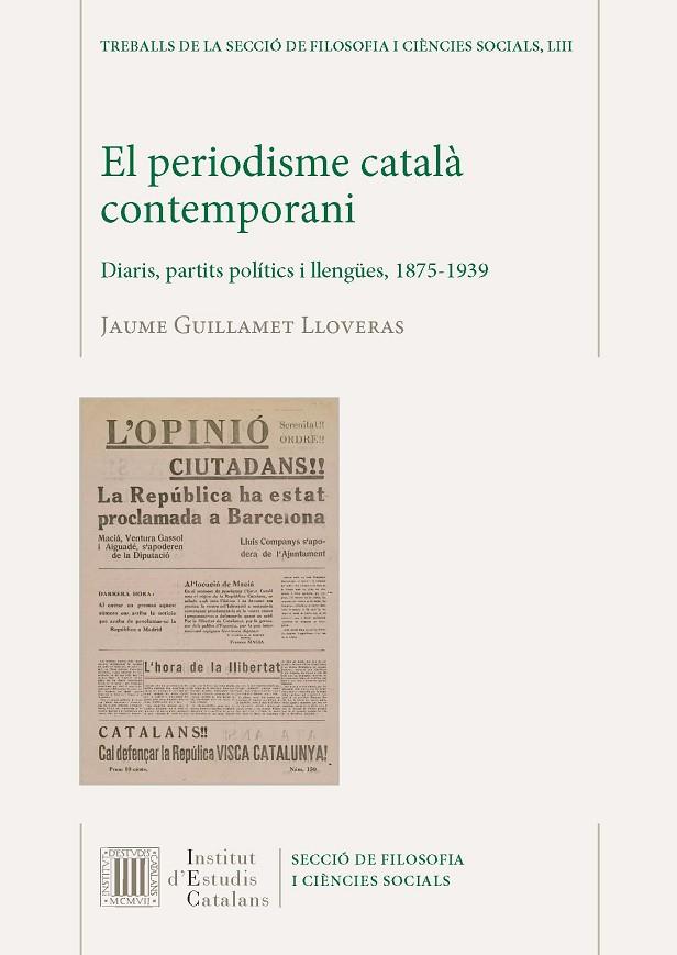 EL PERIODISME CATALÀ CONTEMPORANI | 9788499656526 | GUILLAMET LLOVERAS, JAUME