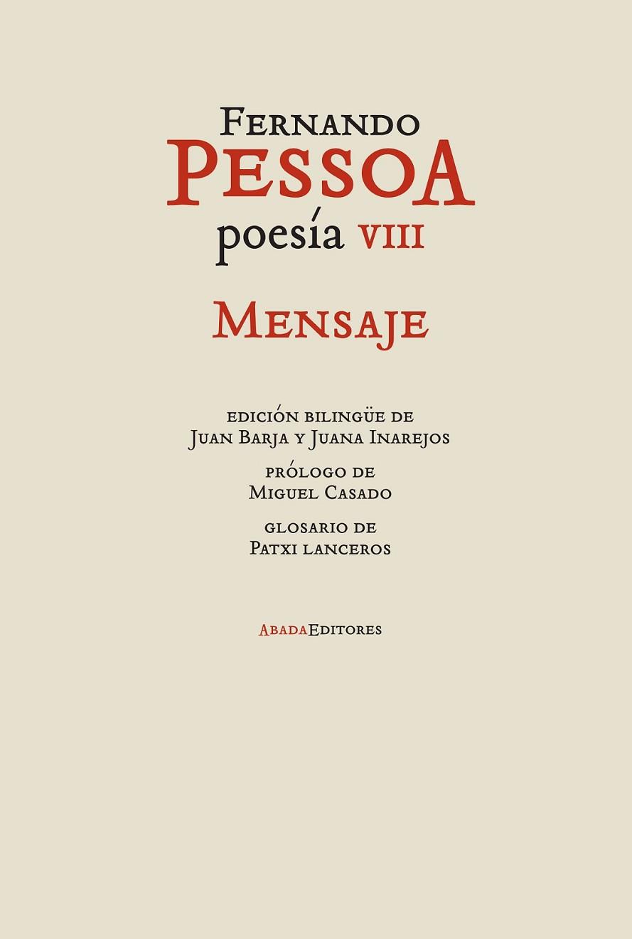 POESIA VIII MENSAJE | 9788416160594 | PESSOA, FERNANDO