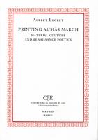 PRINTING AUSIAS MARCH. MATERIAL CULTURE AND RENAISSANCE POET | 9788493666569 | LLORET, ALBERT