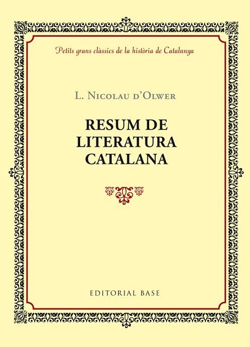 RESUM DE LA LITERATURA CATALANA | 9788416587353 | NICOLAU D'OLWER, LLUIS