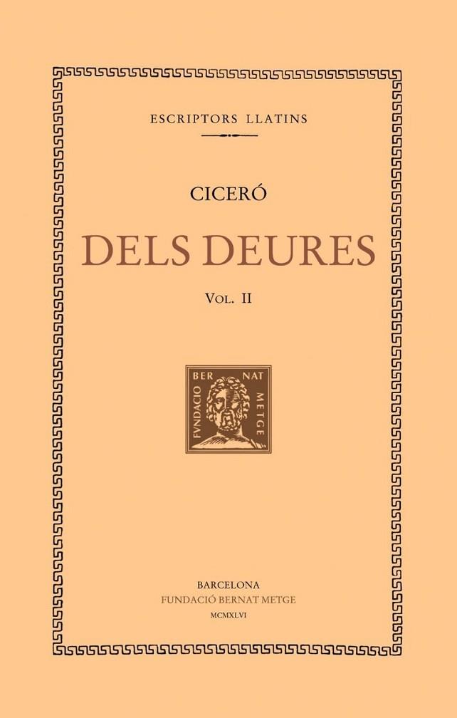 DELS DEURES, VOL. II I ÚLTIM (LLIBRES II-III) | 9788498591682 | CICERÓ