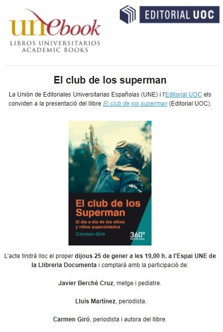 Presentem "El club de los Superman", de Carmen Giró - 
