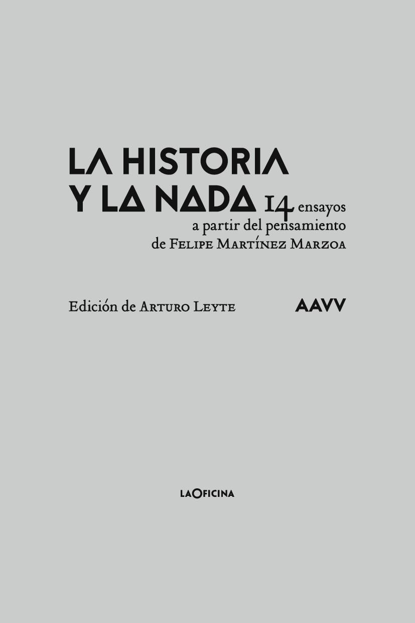 LA HISTORIA Y LA NADA | 9788494615818 | VARIOS AUTORES