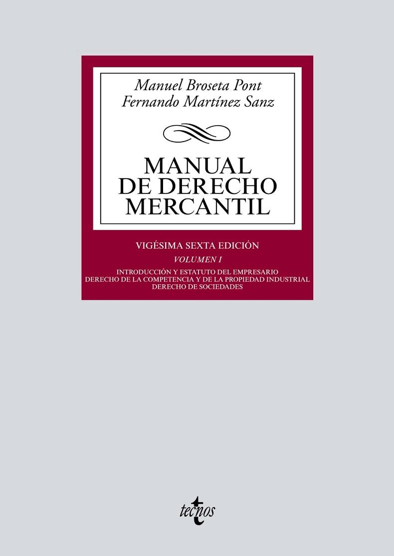 MANUAL DE DERECHO MERCANTIL | 9788430977529 | BROSETA PONT, MANUEL/MARTÍNEZ SANZ, FERNANDO
