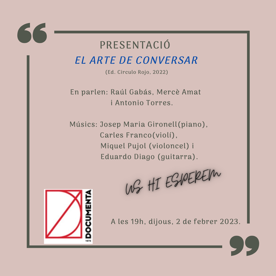 Presentació «El arte de conversar» de Mercè Amat i Raúl Gabás - 