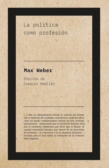LA POLÍTICA COMO PROFESIÓN | 9788418236846 | WEBER, MAX