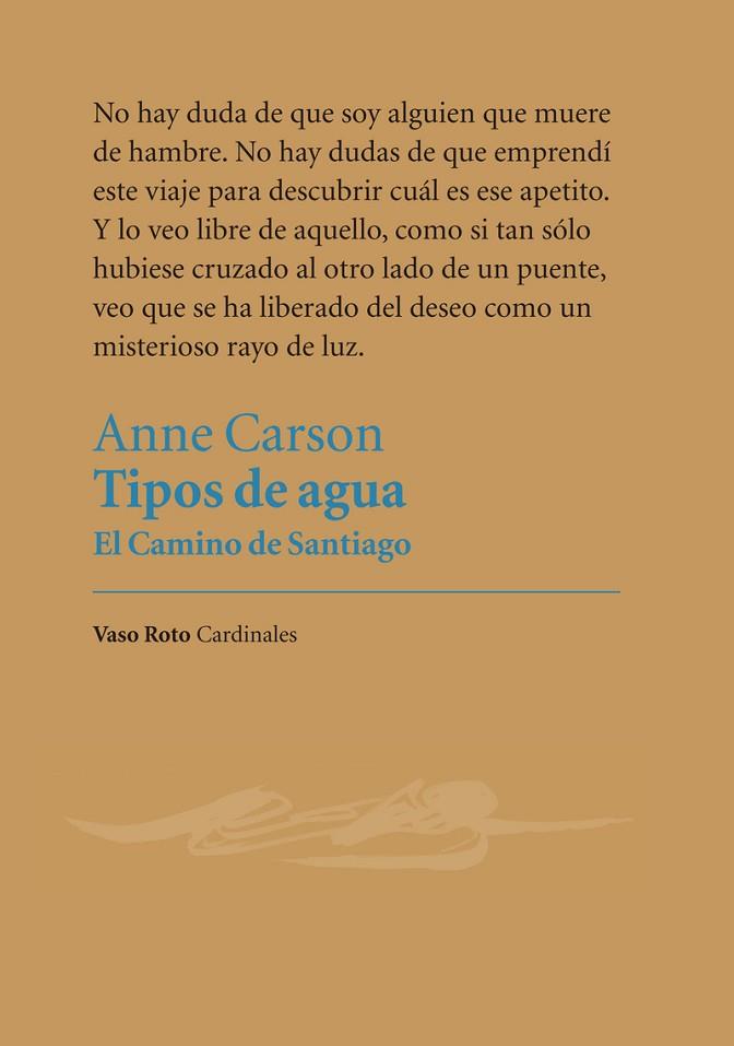 TIPOS DE AGUA | 9788494898907 | ANNE CARSON