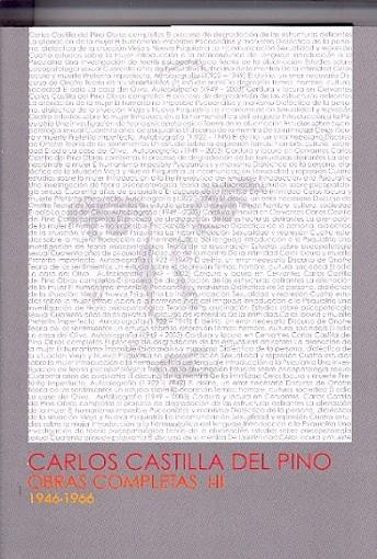 CARLOS CASTILLA DEL PINO. OBRAS COMPLETAS I Y II. 1946-1966 | 9788499271538 | CASTILLA DEL PINO, CARLOS