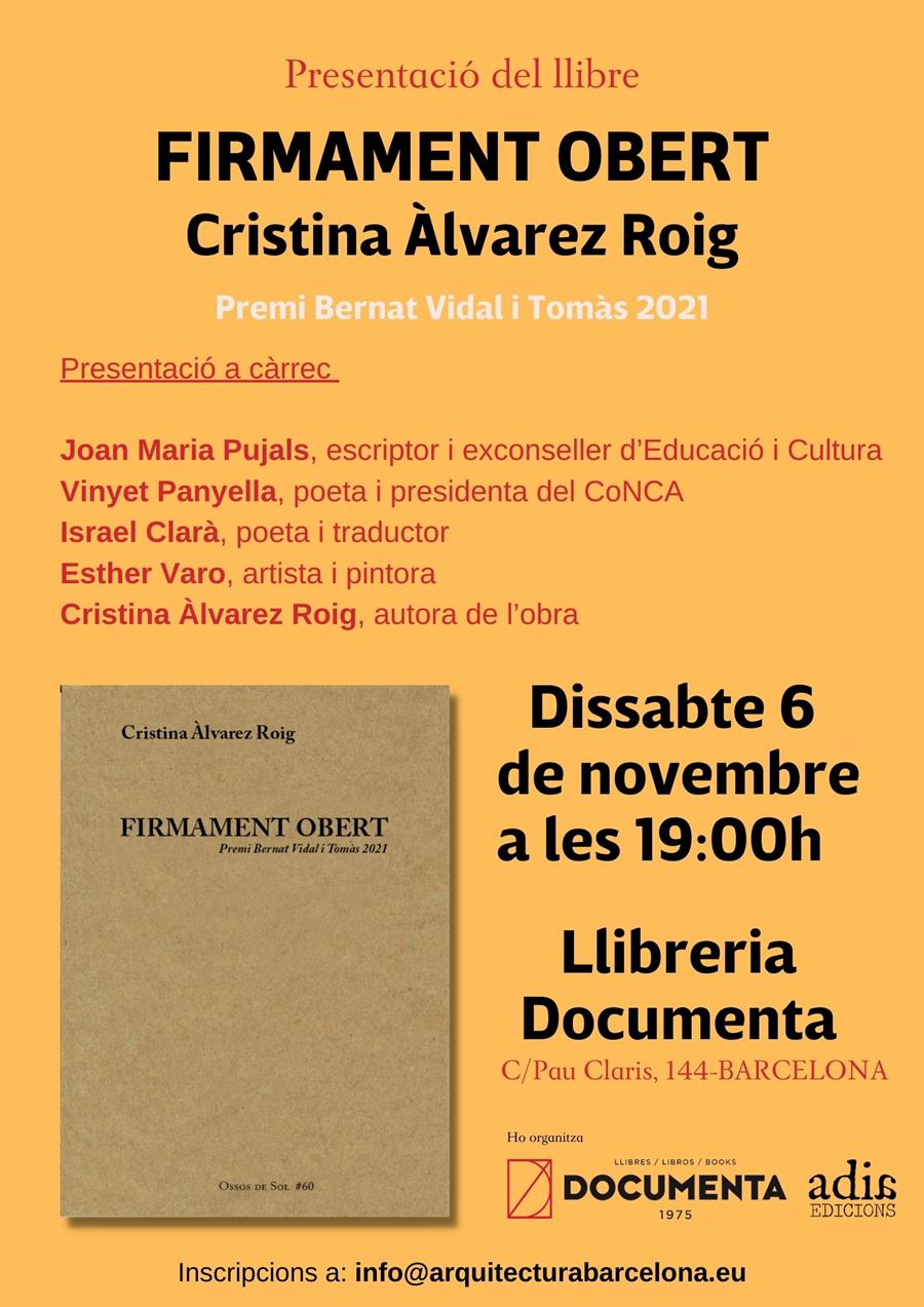 Presentem «Firmament obert» de Cristina Àlvarez Roig - 