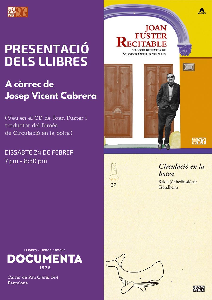 Presentem una selecció de llibres a càrrec del poeta Josep Vicent Cabrera - 