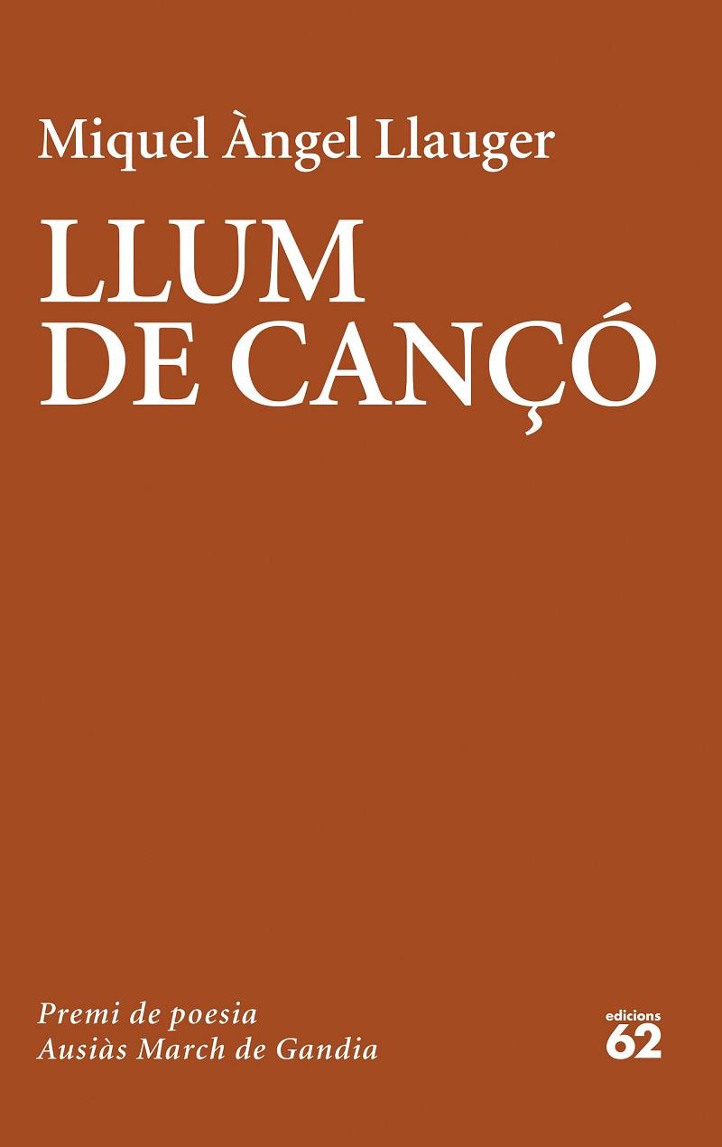 LLUM DE CANÇÓ | 9788429779981 | LLAUGER ROSSELLÓ, MIQUEL ÀNGEL