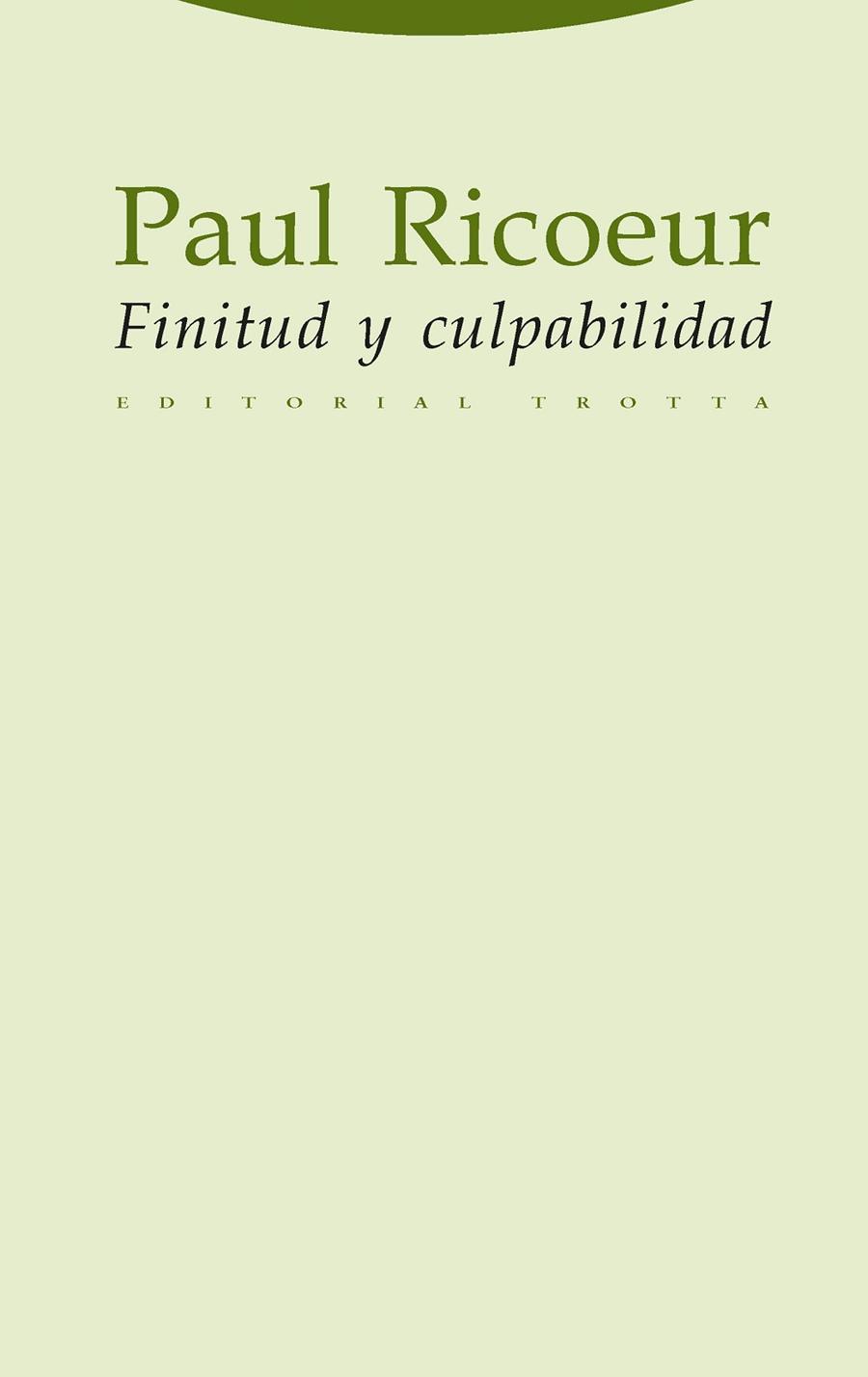 FINITUD Y CULPABILIDAD | 9788481646641 | RICOEUR