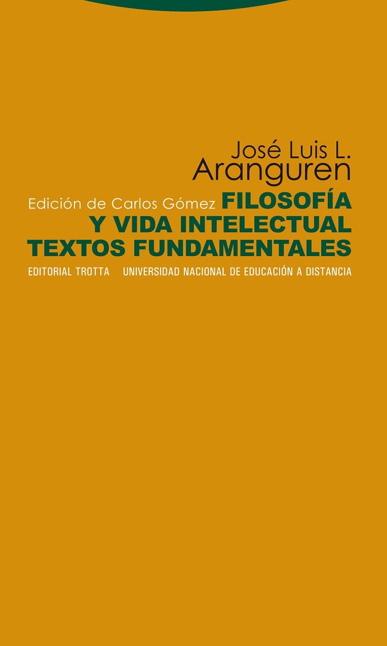 FILOSOFIA Y VIDA INTELECTUAL | 9788498791686 | ARANGUREN