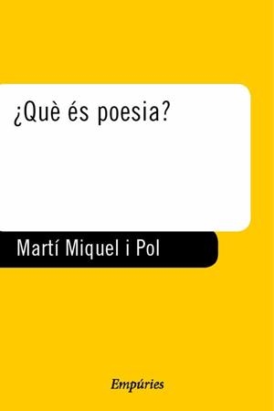 QUE ES POESIA? | 9788475967059 | MARTI I POL